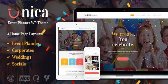 Unica - Event Planning Birthday & Wedding Agency WordPress Theme