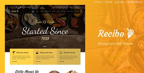Recibo - Restaurant WordPress Theme