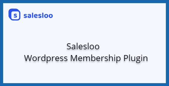 Salesloo - Wordpress Membership Plugin