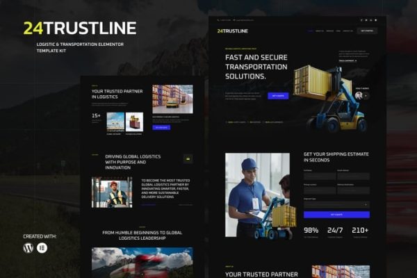 24TrustLine - Logistic & Transportation Elementor Template kit