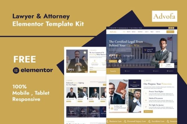 Advofa - Lawyer & Attorney Service Elementor Template Kit