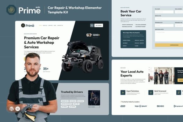 AutoPrime - Car Repair & Workshop Elementor Template Kit