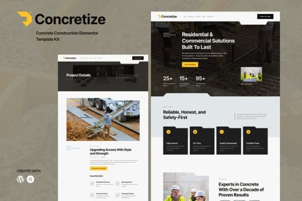 Concretize - Concrete Construction Elementor Template Kit