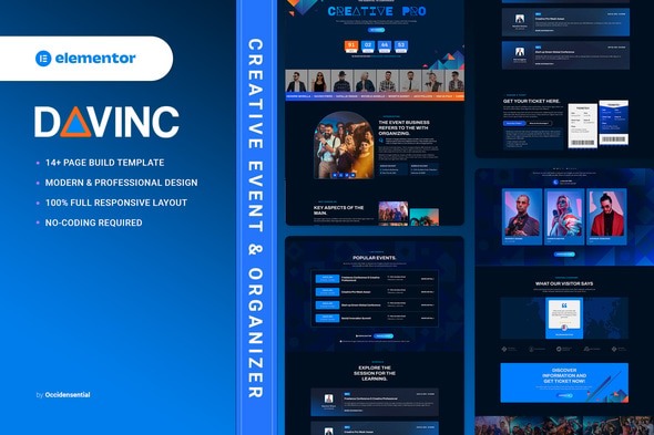 Davinc - Creative Event & Organizer Elementor Template Kit