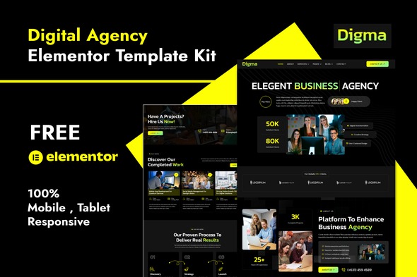 Digma - Creative Digital Agency Elementor Template Kit