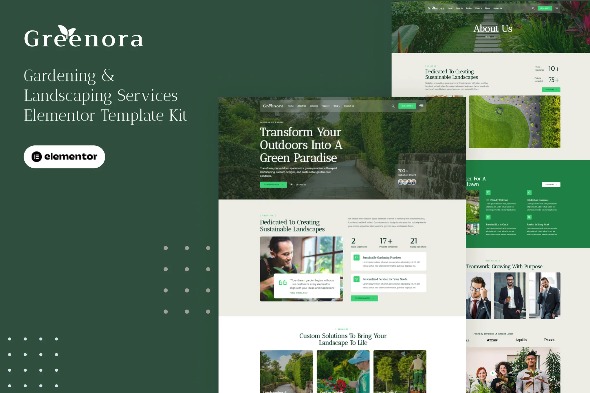 Greenora - Gardening & Landscaping Services Elementor Pro Template Kits