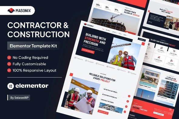 Masonix - Contractor & Construction Elementor Pro Template Kits
