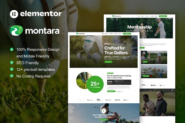 Montara - Golf Club & Academy Elementor Pro Template Kits