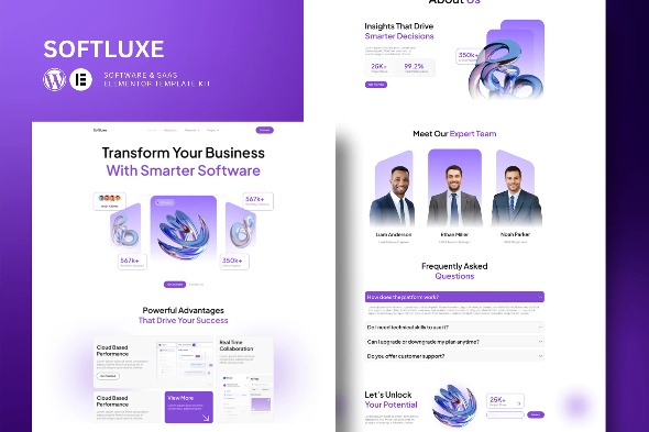 Softluxe - Software & Saas Elementor Template Kits