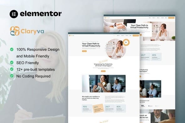 Claryva - Virtual Assistant Elementor Template Kit